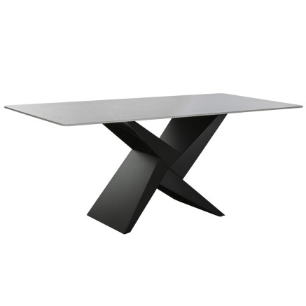 Table de Salle à Manger Home ESPRIT Noir Métal Céramique 180 x 90 x