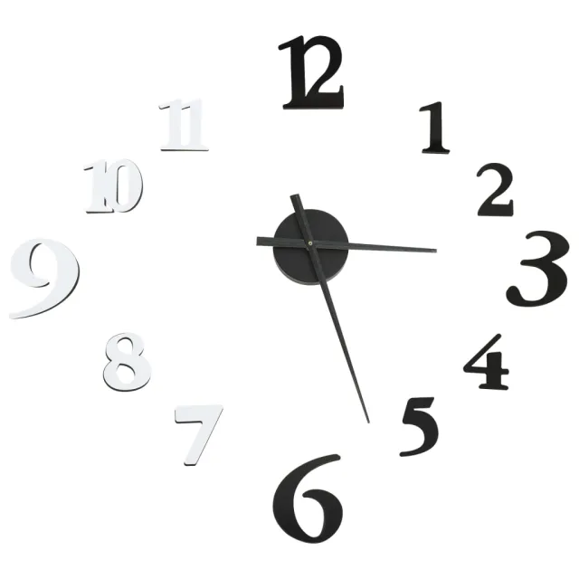 Horloge murale 3D Design moderne Noir et blanc 100 cm XXL
