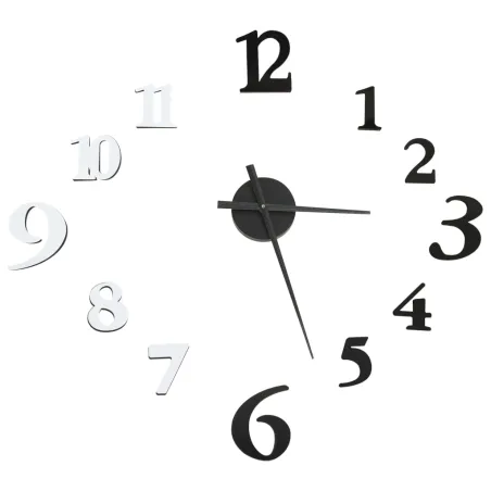 Horloge murale 3D Design moderne Noir et blanc 100 cm XXL
