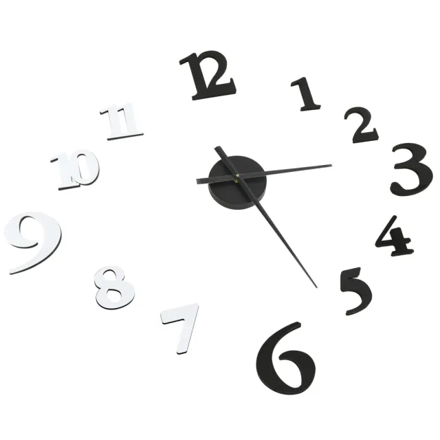 Horloge murale 3D Design moderne Noir et blanc 100 cm XXL