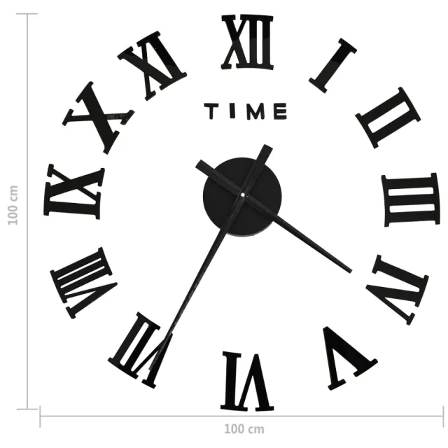 Horloge murale 3D Design moderne Noir 100 cm XXL