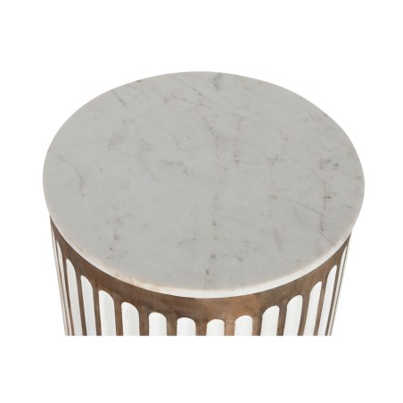 Mesa auxiliar Home ESPRIT Blanco Natural 41 x 41 x 52 cm