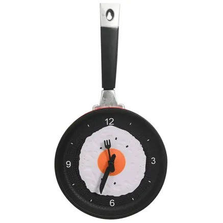 325164  Wall Clock with Fried Egg Pan Design 18,8 cm 2