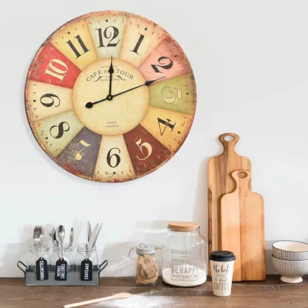 Horloge murale vintage Colorée 60 cm