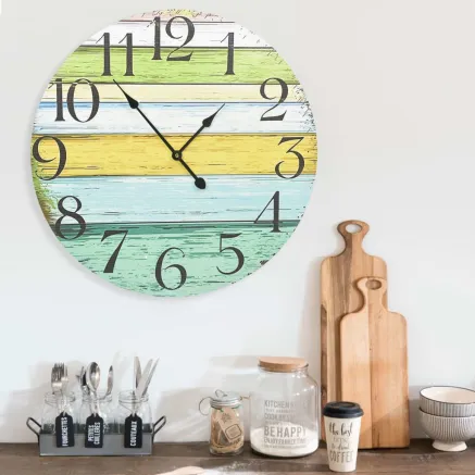 Horloge murale Multicolore 60 cm MDF