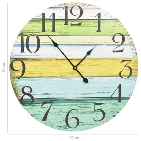 Horloge murale Multicolore 60 cm MDF