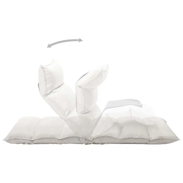 Chaise pliable de sol Crème Tissu