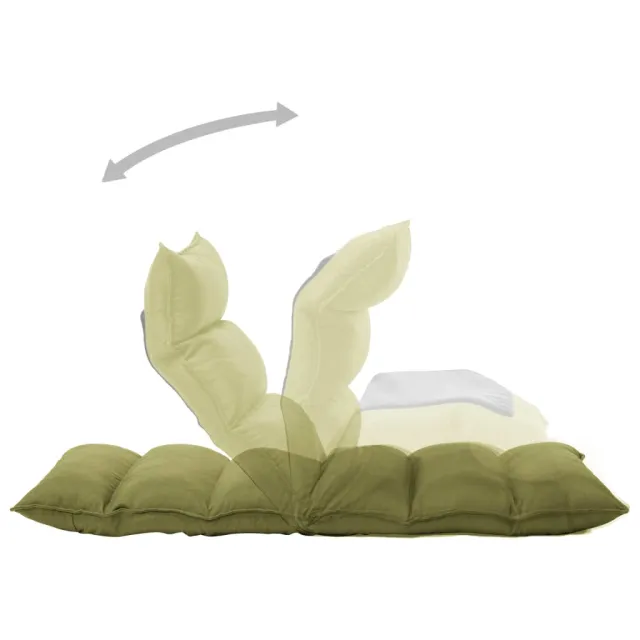 Chaise pliable de sol Vert Tissu