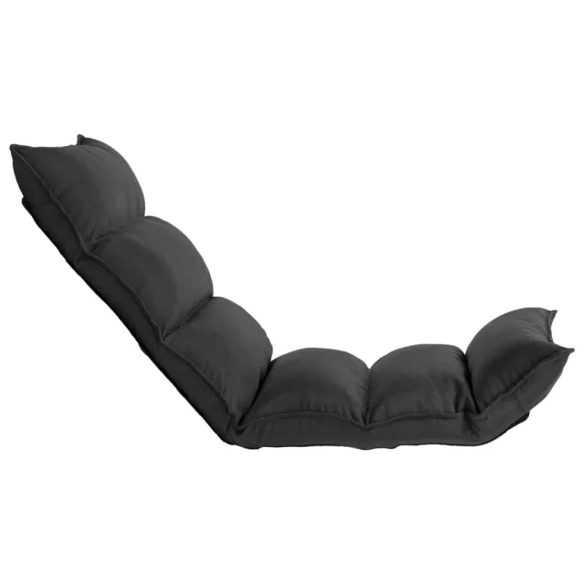 Chaise pliable de sol Noir Tissu