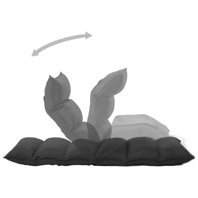 Chaise pliable de sol Noir Tissu