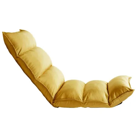 Chaise pliable de sol Jaune moutarde Tissu