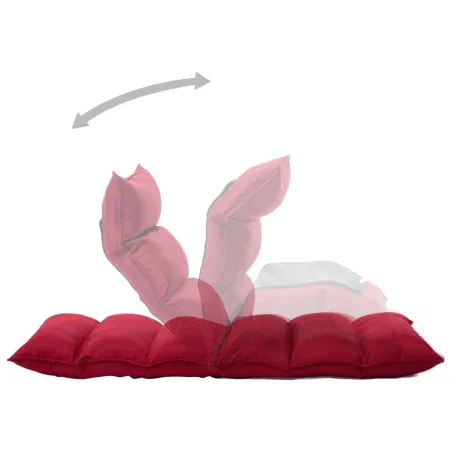 Chaise pliable de sol Rouge bordeaux Tissu