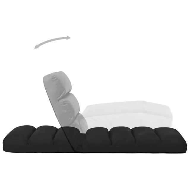 Chaise pliable de sol Noir Similicuir