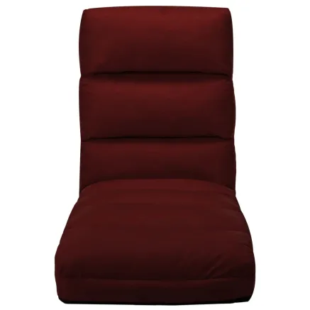 Chaise pliable de sol Rouge bordeaux Similicuir 2