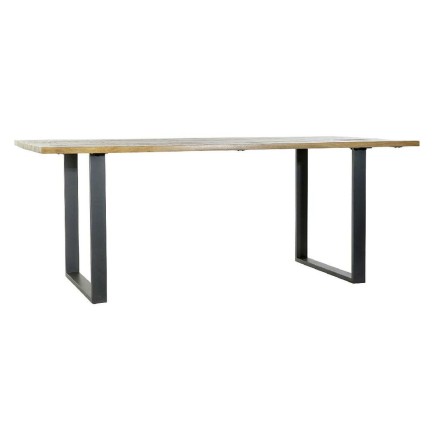 Dining Table Home ESPRIT Black Natural Metal Mango wood 200 x 100 x 76