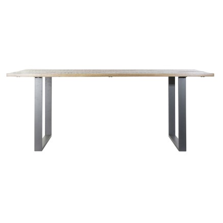 Dining Table Home ESPRIT Black Natural Metal Mango wood 200 x 100 x 76 2