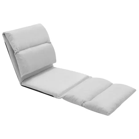 Chaise pliable de sol Gris clair Microfibre
