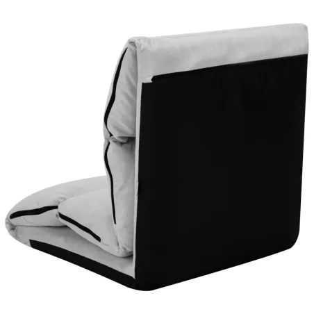 Chaise pliable de sol Gris clair Microfibre