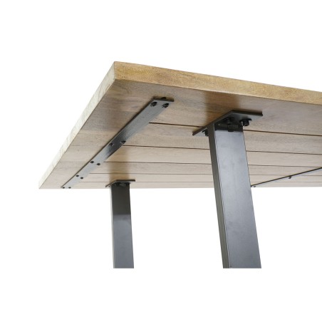Table de Salle à Manger Home ESPRIT Noir Naturel Métal Bois de mangu