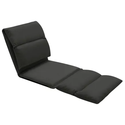 Chaise pliable de sol Noir Microfibre 2