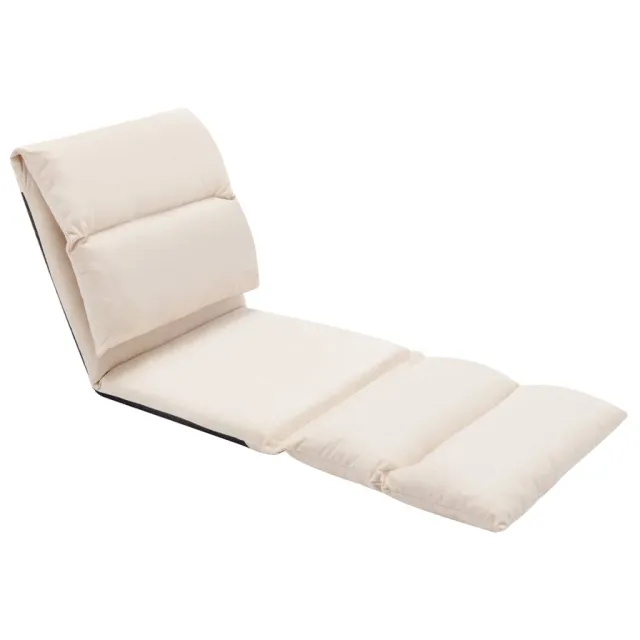 Chaise pliable de sol Crème Microfibre