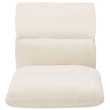 Chaise pliable de sol Crème Microfibre