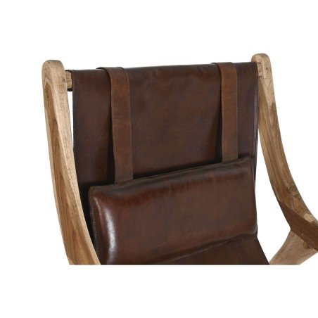 Poltrona Home ESPRIT Naturale Marrone scuro Teca 68 x 86 x 86 cm