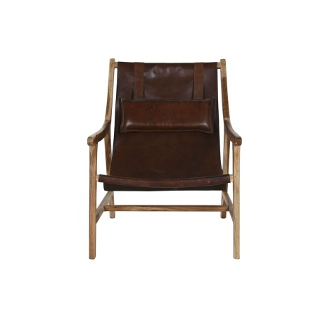 Poltrona Home ESPRIT Naturale Marrone scuro Teca 68 x 86 x 86 cm