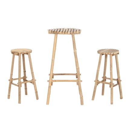 Table set with 2 chairs Home ESPRIT Bamboo 50 x 50 x 105 cm 2