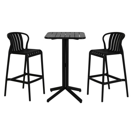Conjunto de Mesa con 2 Sillas Home ESPRIT Negro Metal Polipropileno 60