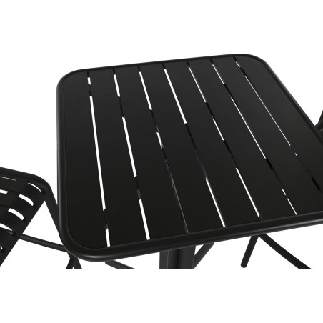 Table set with 2 chairs Home ESPRIT Black Metal polypropylene 60 x 60