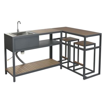 Mobile da cucina Home ESPRIT Grigio Naturale 127 x 100 x 90 cm 127 x 1