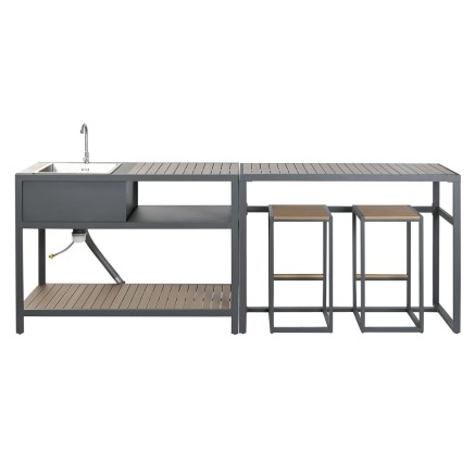 Kitchen furniture Home ESPRIT Grey Natural 127 x 100 x 90 cm 127 x 100 2