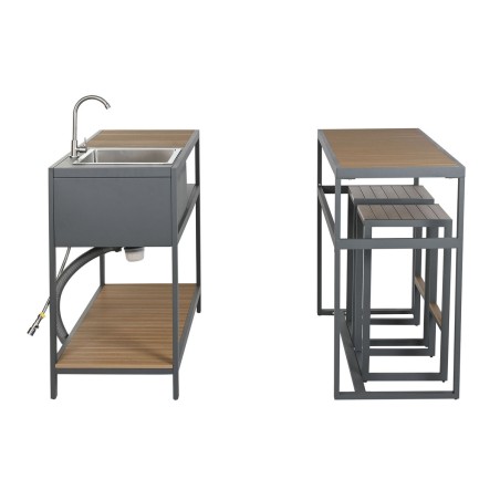 Meuble de cuisine Home ESPRIT Gris Naturel 127 x 100 x 90 cm 127 x 100