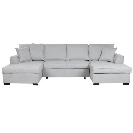 Divano Letto Home ESPRIT Grigio Moderno 298 x 154 x 92 cm
