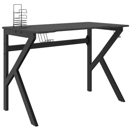Bureau de jeu avec pieds en forme de K Noir 110x60x75 cm