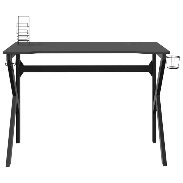 Bureau de jeu avec pieds en forme de K Noir 110x60x75 cm