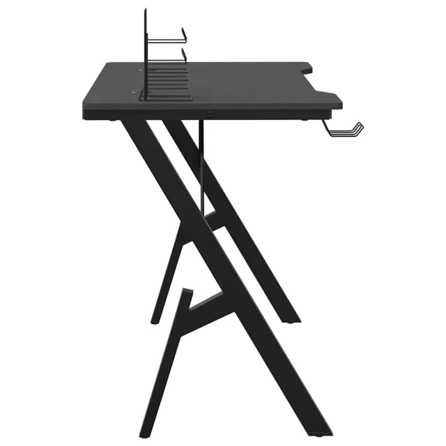 Bureau de jeu avec pieds en forme de Y Noir 90x60x75 cm