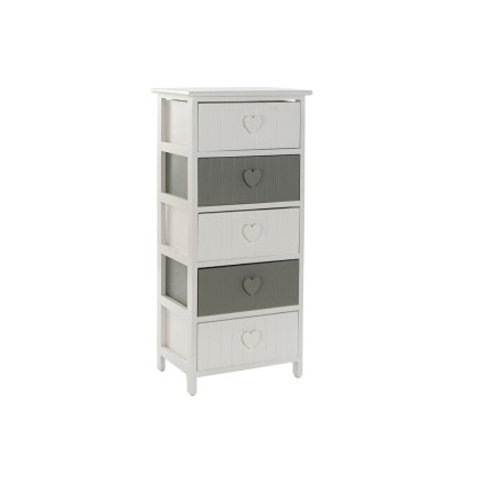 Schubladenschrank Home ESPRIT Weiß Grau 40 x 29 x 90 cm