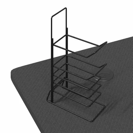 Bureau de jeu à LED avec pieds en forme de Z Noir 90x60x75 cm