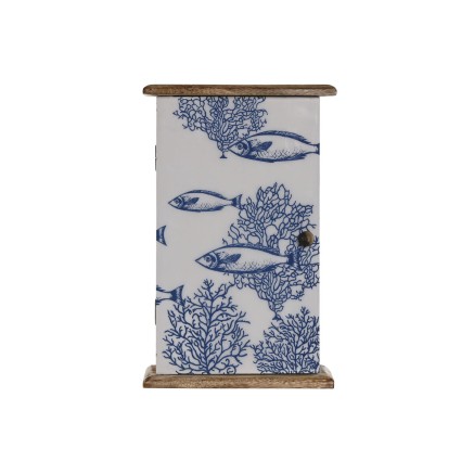 Armadietto portachiavi Home ESPRIT Azzurro Bianco Naturale 18 x 7,5 x