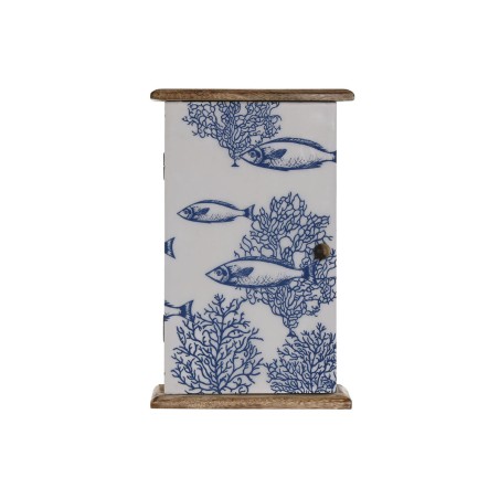 Armadietto portachiavi Home ESPRIT Azzurro Bianco Naturale 18 x 7,5 x
