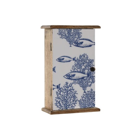 Armadietto portachiavi Home ESPRIT Azzurro Bianco Naturale 18 x 7,5 x