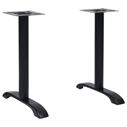 Pieds de table de bistro 2 pcs noir 61x8x72 cm fonte