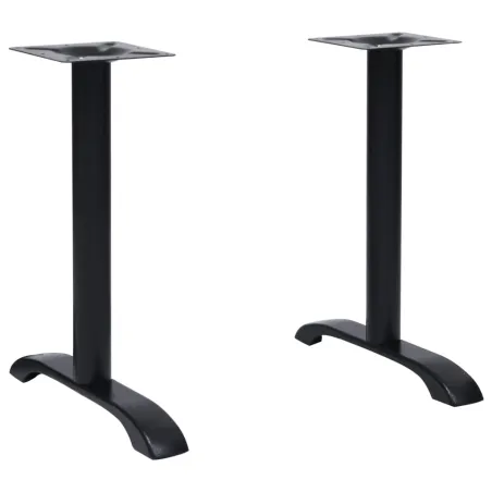Pieds de table de bistro 2 pcs noir 61x8x72 cm fonte
