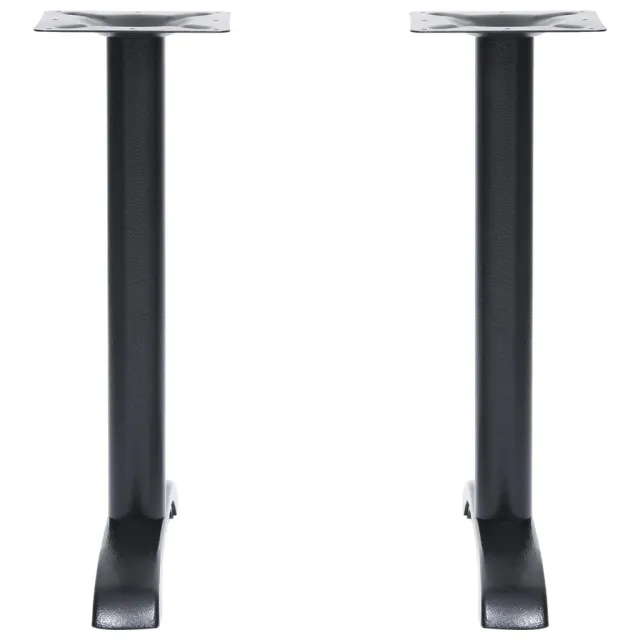 Pieds de table de bistro 2 pcs noir 61x8x72 cm fonte