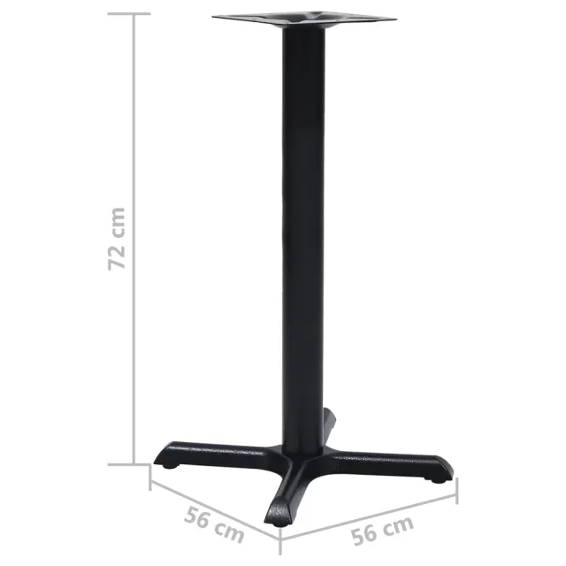 Pied de table de bistro noir 56x56x72 cm fonte