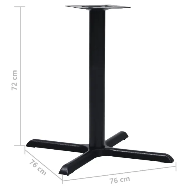 Pied de table de bistro noir 76x76x72 cm fonte