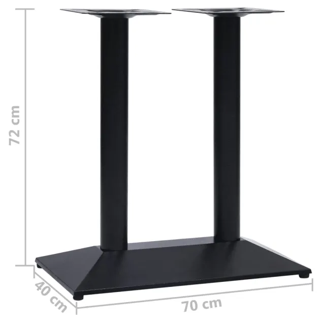 Pied de table de bistro noir 70x40x72 cm fonte