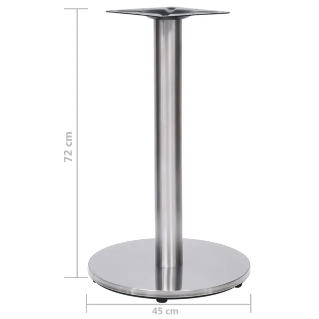 Pied de table de bistro argenté Ø45x72 cm acier inoxydable